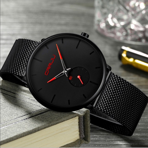 ⌚️New Men Mesh Steel Waterproof Sport mens Watch - Picture 2 of 5
